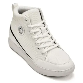 CALTO - S4131 - 2.6 Inches Taller (Off-White/White Sole) - Corduroy Ankle Top Sneak-boot