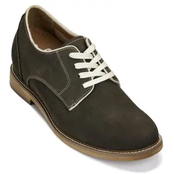 CALTO - J1311 - 3 Inches Taller (Sardine Grey) - Business Casual Leather Derbies