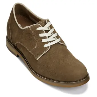 CALTO - J1312 - 3 Inches Taller (Khaki Brown) - Business Casual Leather Derbies