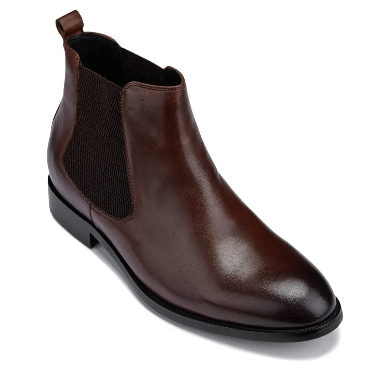 CALTO - Y72231 - 2.8 Inches Taller (Coffee Brown) - Chelsea Boots