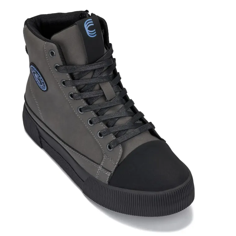 CALTO - S3423 - 2.4 Inches Taller (Grey) - Cap Toe High Top Zip-Up Sneaker Boots