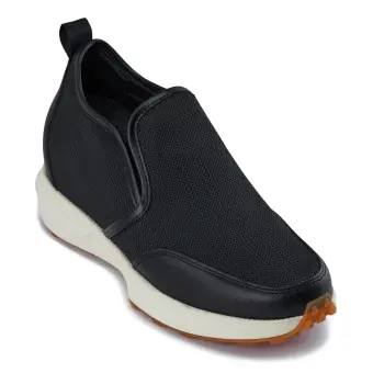 CALTO - J1433 - 3.3 Inches Taller (Black) - Casual Chunky Sole Sneaker Loafers