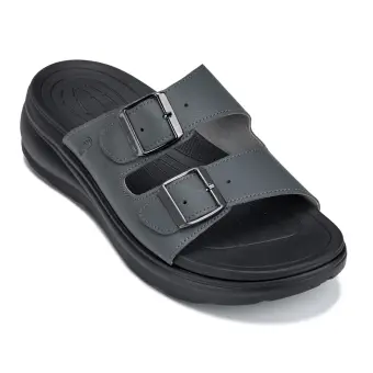 CALTO - X1661 - 2 Inches Taller (Iron Grey Buckle) - Dual Adjustable Buckle Sandals