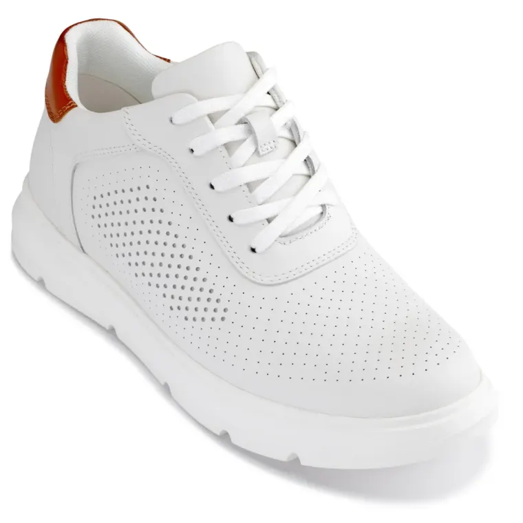 CALTO - J1581 - 2.6 Inches Taller (White) - Lightweight Casual Walkers