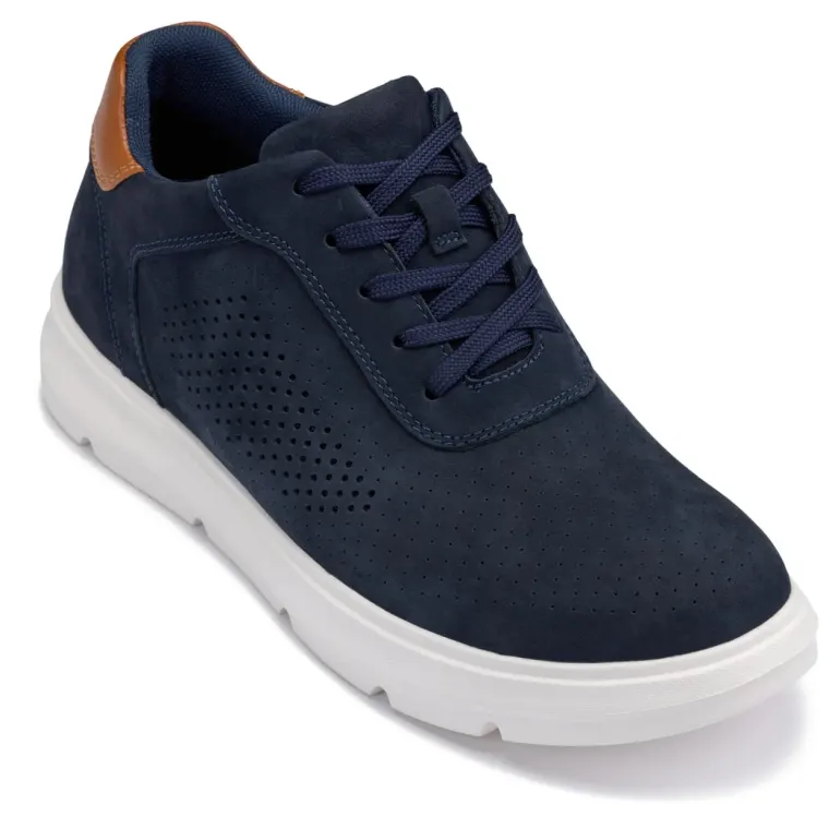 CALTO - J1582 - 2.6 Inches Taller (Navy) - Lightweight Casual Walkers