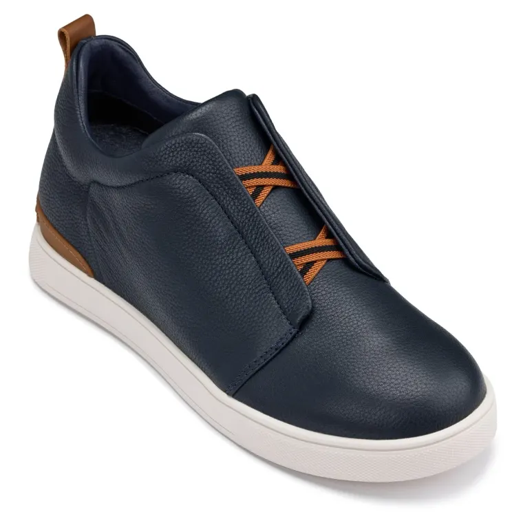 CALTO - J1934 - 2.6 Inches Taller (Navy) - Slip-On Snoafers