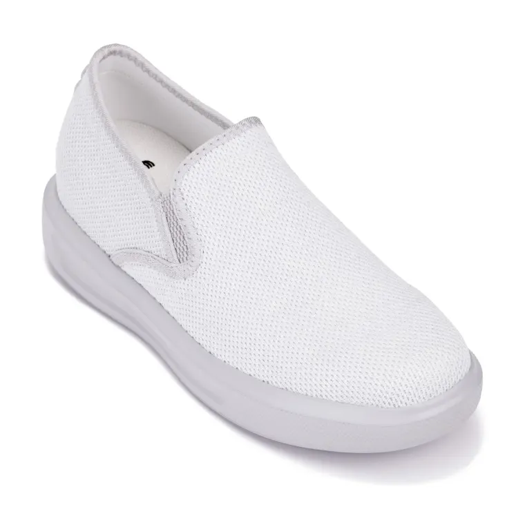 CALTO - X2782 - 2.8 Inches Taller (Super Light Grey/Grey Sole) - Lightweight Sneaker Loafers