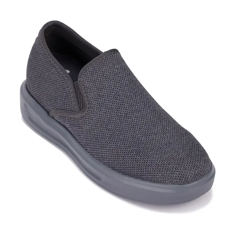 CALTO - X2783 - 2.8 Inches Taller (Charcoal/Grey Sole) - Lightweight Sneaker Loafers