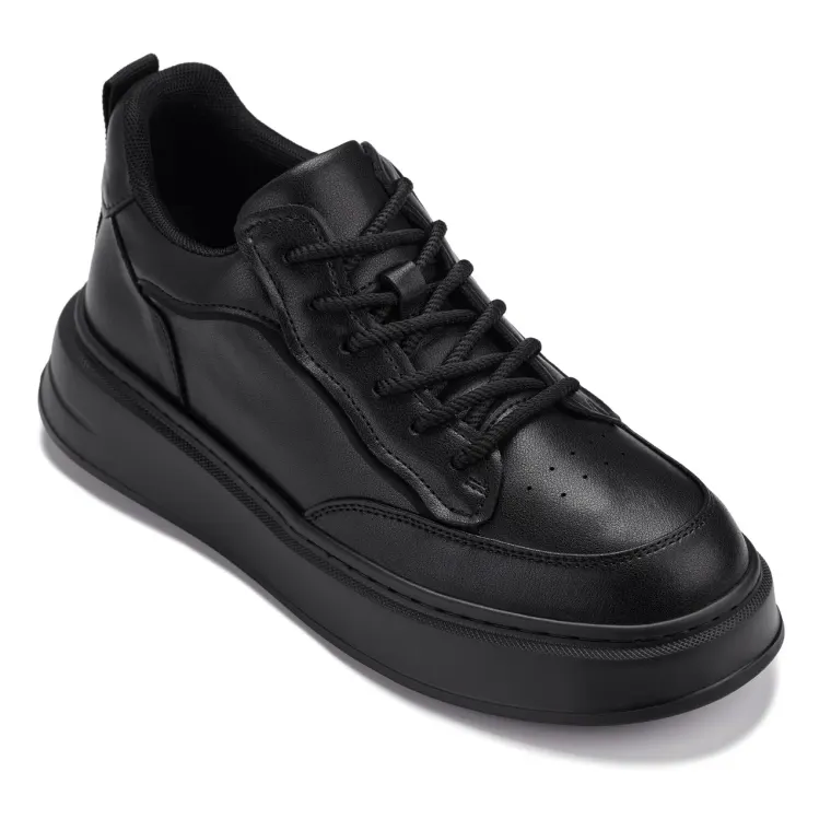 CALTO - Q430 - 2.6 Inches Taller Lightweight (Black/Black Sole) - Chunky Sole Sneakers