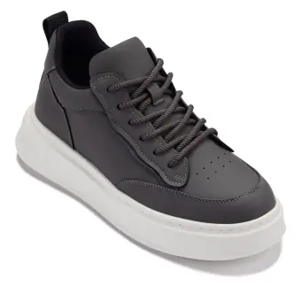 CALTO - Q432 - 2.6 Inches Taller Lightweight (Grey/White Sole) - Chunky Sole Sneakers