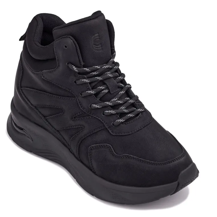 CALTO - S25424 - 3.6 Inches Taller (Black) - Lightweight Work Style Casual Sneak-Boot