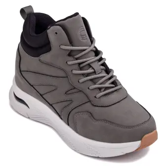 CALTO - S25425 - 3.6 Inches Taller (Grey) - Lightweight Work Style Casual Sneak-Boot