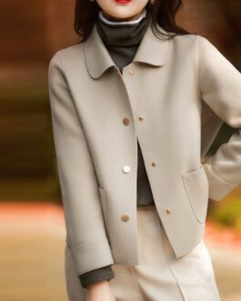 New Minimalist Lapel Short Jacket Solid Retro Women’s Clothing