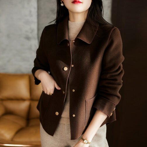 New Minimalist Lapel Short Jacket Solid Retro Women's Clothing - Image 5